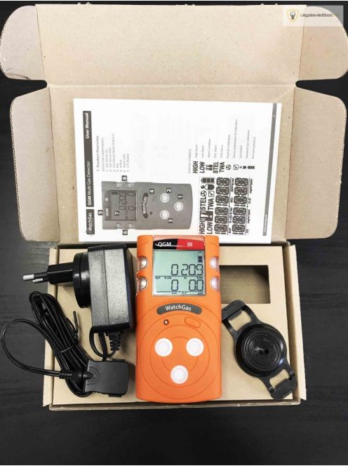 WatchGas QGM IR GÁZDETEKTOR, 4 GÁZOS (O2/LEL/CO/H2S) INFRÁS ÉGHETŐGÁZ SZENZORRAL!