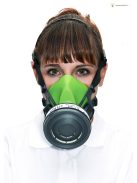 BLS SGE46 félálarc, szabványos zsinórmenetes csatlakozós