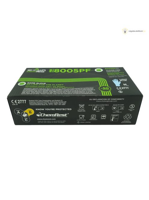 SHOWA 8005PF vegyszerálló nitril kesztyű (biológiailag lebomló)