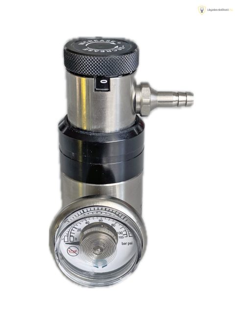 MultiFlow reduktor, rozsdamentes acél, reaktív kalibráló gázokhoz is, állítható átfolyási sebességgel (0,3-8 liter/perc)